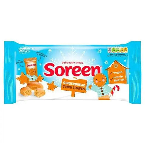 Soreen Gingerbread Mini Loaves, Festive Snack Bars Limited Edition 5 x 30g (Case of 8)