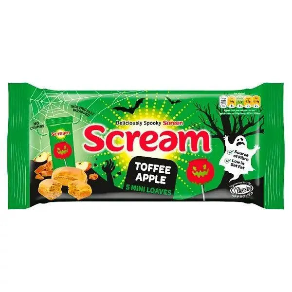 Soreen Scream Toffee Apple Mini Loaves, Halloween Snack Bars 5 x 30g (Case of 8)