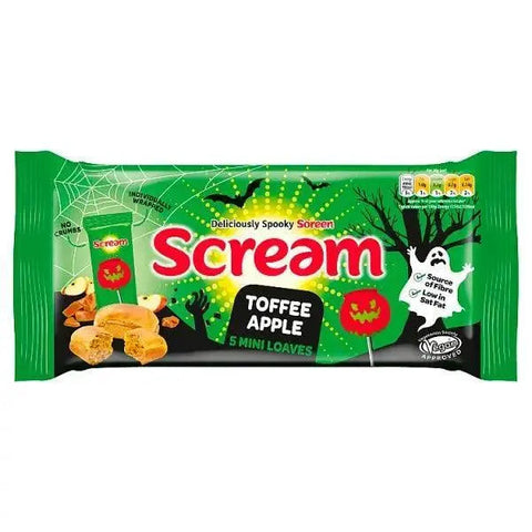 Soreen Scream Toffee Apple Mini Loaves, Halloween Snack Bars 5 x 30g (Case of 8)