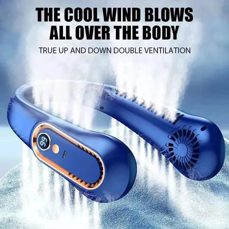 Stay Cool and Hands-Free with Our Rechargeable Neck Fan - 5 Speed Bladeless Design