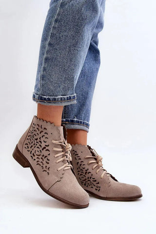 step in style natural high-quality leather women's boots