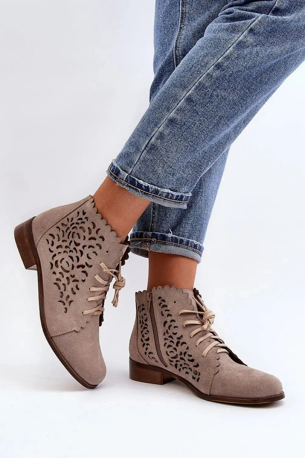 step in style natural high-quality leather women's boots