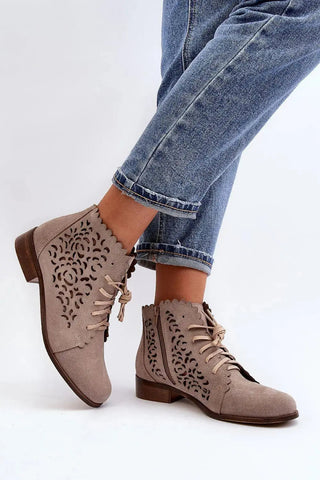 step in style natural high-quality leather women's boots