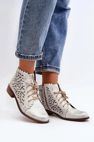 step in style natural high-quality leather women's boots