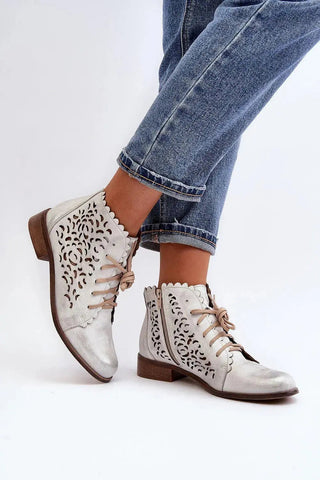step in style natural high-quality leather women's boots
