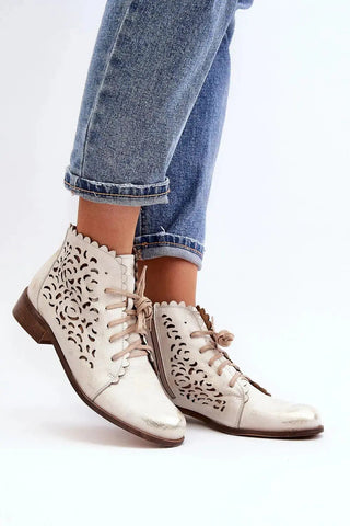 step in style natural high-quality leather women's boots