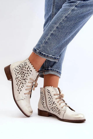 step in style natural high-quality leather women's boots