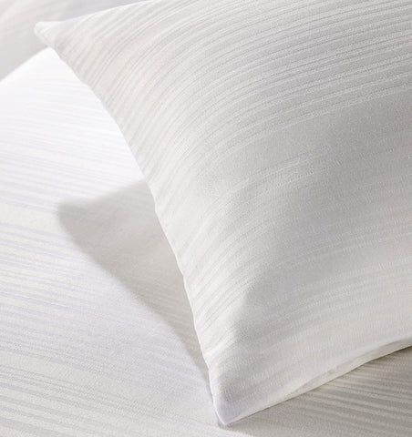 OLIVIA ROCCO Stripe Jacquard Reversible Cotton Blend Duvet Cover Set With Pillowcases, Eco Friendly Bedding In Multiple Sizes And Colours