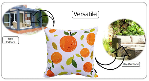 OLIVIA ROCCO Summer Fruits Waterproof Cushion Covers 43 x 43 cm Reversible Indoor Outdoor Patio Garden Decor Breathable Outdoor Cover
