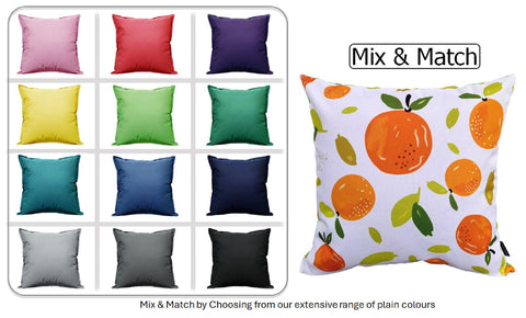 OLIVIA ROCCO Summer Fruits Waterproof Cushion Covers 43 x 43 cm Reversible Indoor Outdoor Patio Garden Decor Breathable Outdoor Cover