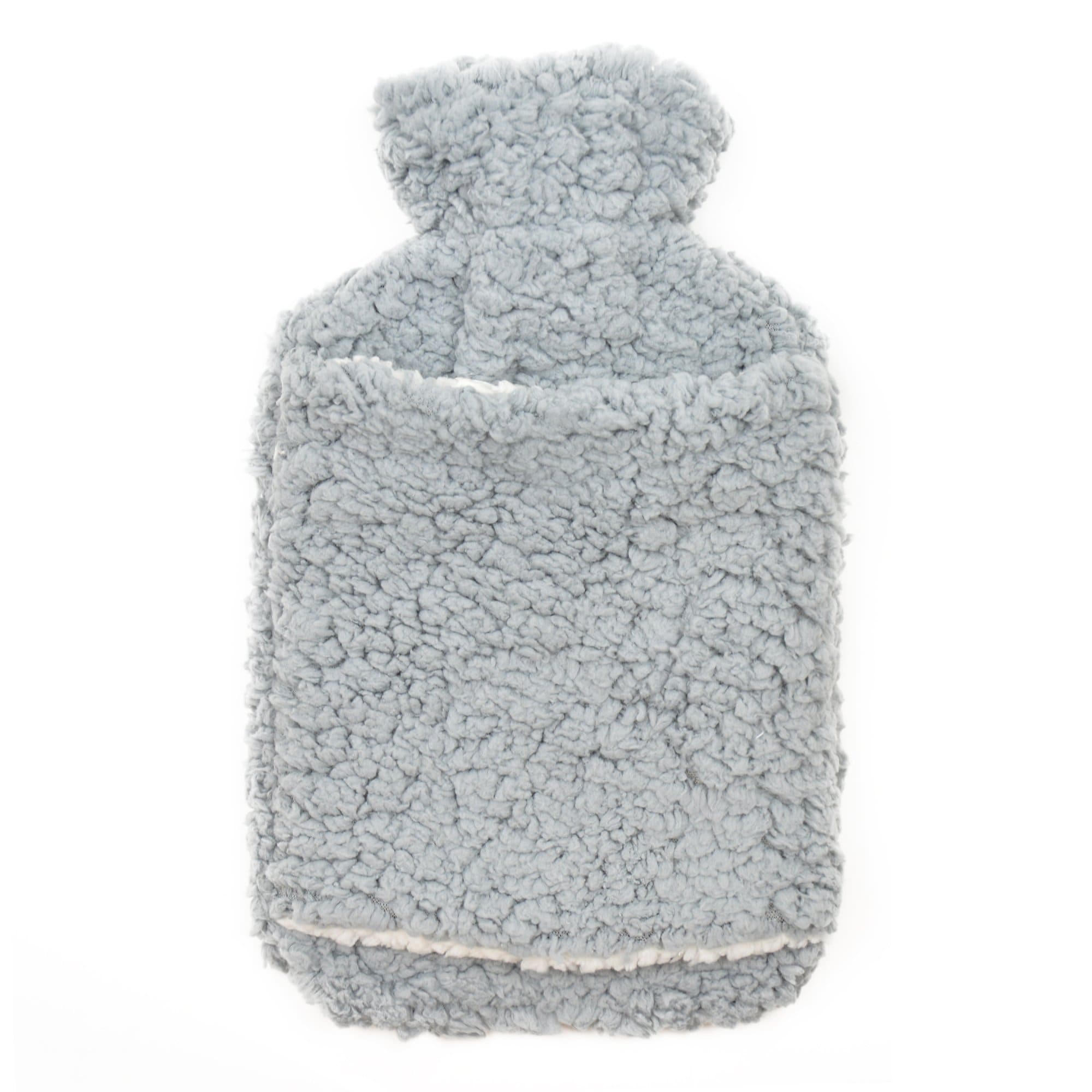 OLIVIA ROCCO Teddy Fleece Hot Water Bottle With Pocket Hand Warmer 2L Natural Rubber UK Safe Tested Ideal Gift For Adults And Kids