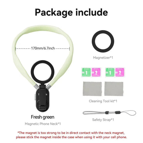 TELESIN Silicone Phone Magnetic Neck Mount