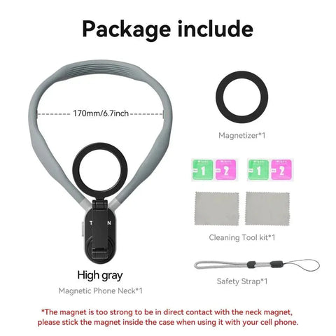 TELESIN Silicone Phone Magnetic Neck Mount