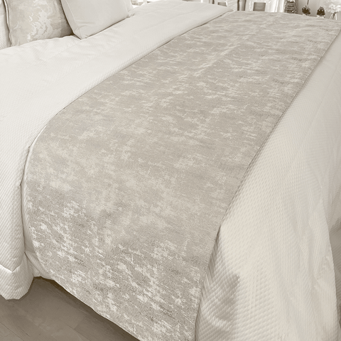 Tiana Cream & Gold Abstract Print Bed Runner