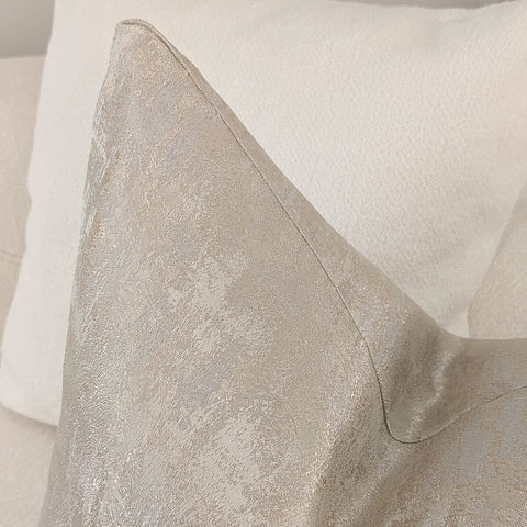 Tiana Cream & Gold Abstract Print Cushion - 50x50cm