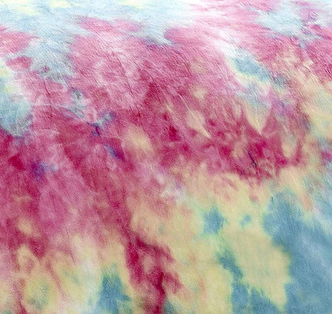 OLIVIA ROCCO Tie Dye Rainbow Teddy Fleece Duvet Set for Kids Reversible Bedding with Cushion and Throw Single and Double