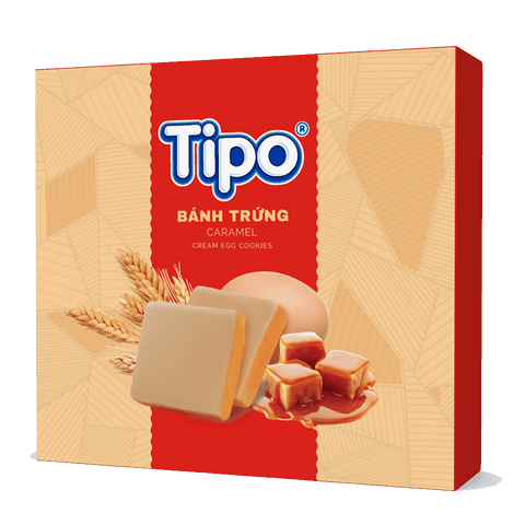 TIPO Caramel Cream Egg Cookies Banh Trung 250g