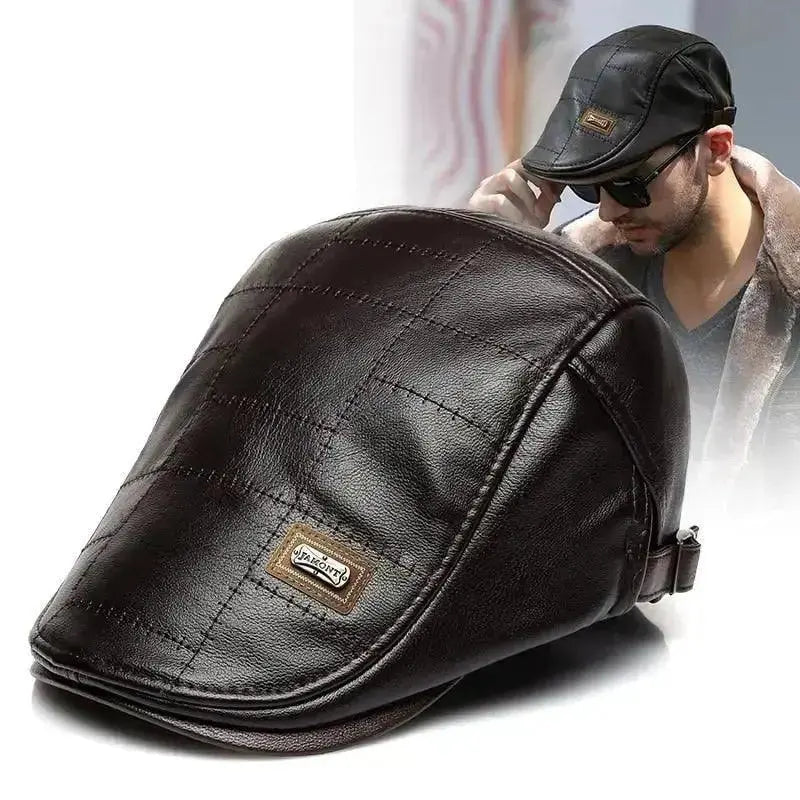 Top Level Leather Newsboy Planas Duckbill Visor Cap