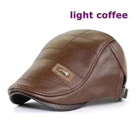 Top Level Leather Newsboy Planas Duckbill Visor Cap