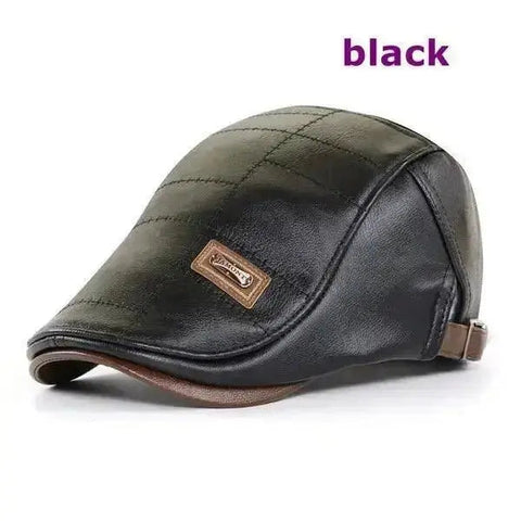 Top Level Leather Newsboy Planas Duckbill Visor Cap