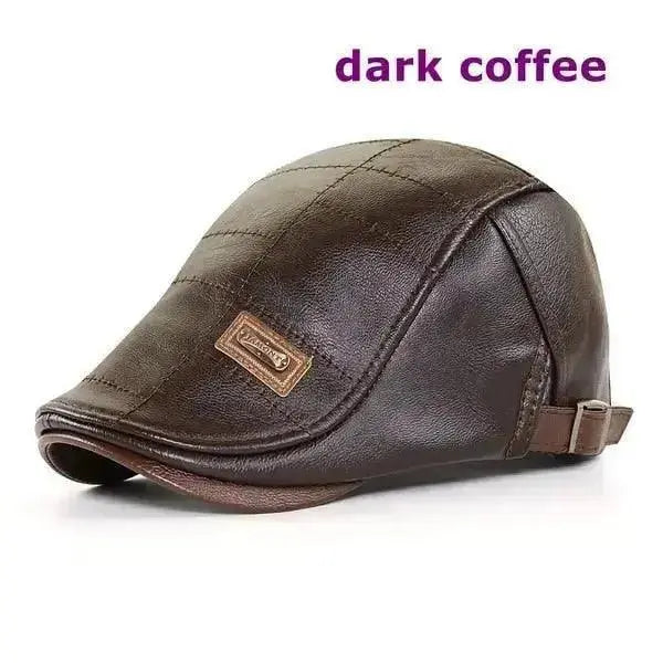 Top Level Leather Newsboy Planas Duckbill Visor Cap