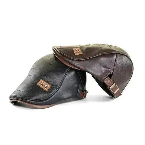 Top Level Leather Newsboy Planas Duckbill Visor Cap