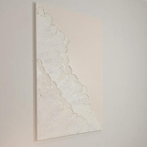 Toulouse Neutral Beach Waves Textured Canvas Wall Art