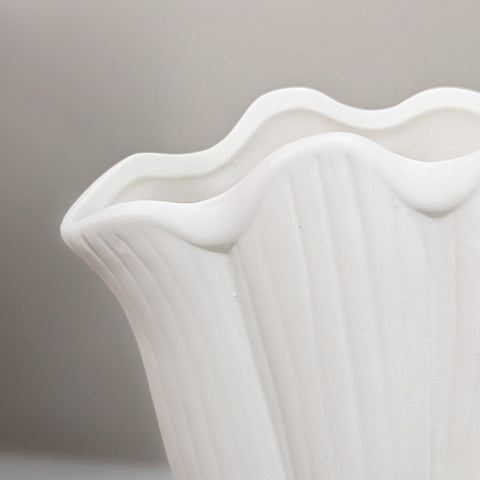 Trixie Neutral Scalloped Shell Vase