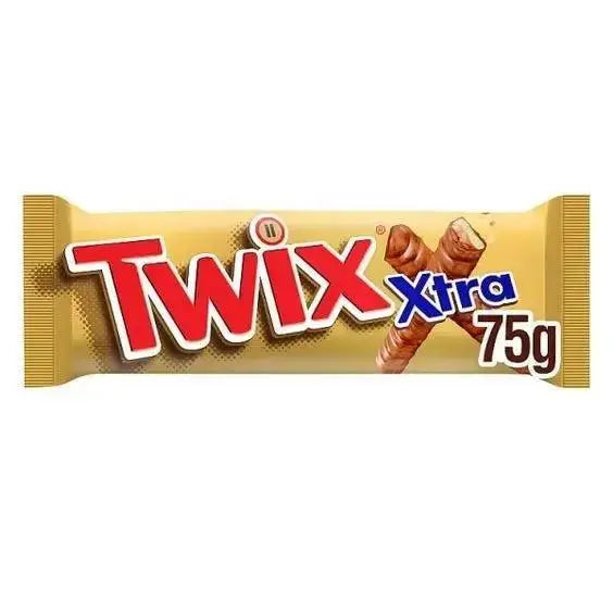 Twix Xtra Milk Chocolate Biscuit Twin Bars 75g (Case of 24)