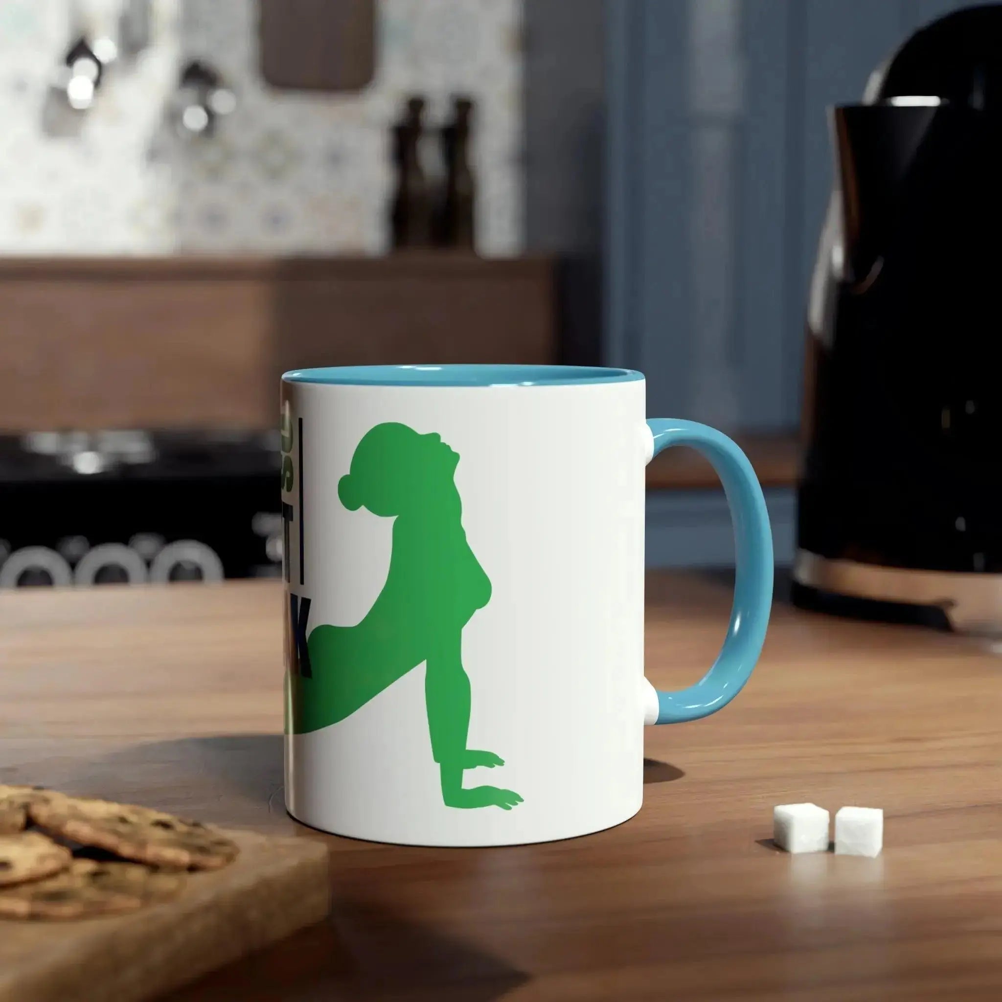 Two-Tone Coffee Mugs, 11oz - I don't break.