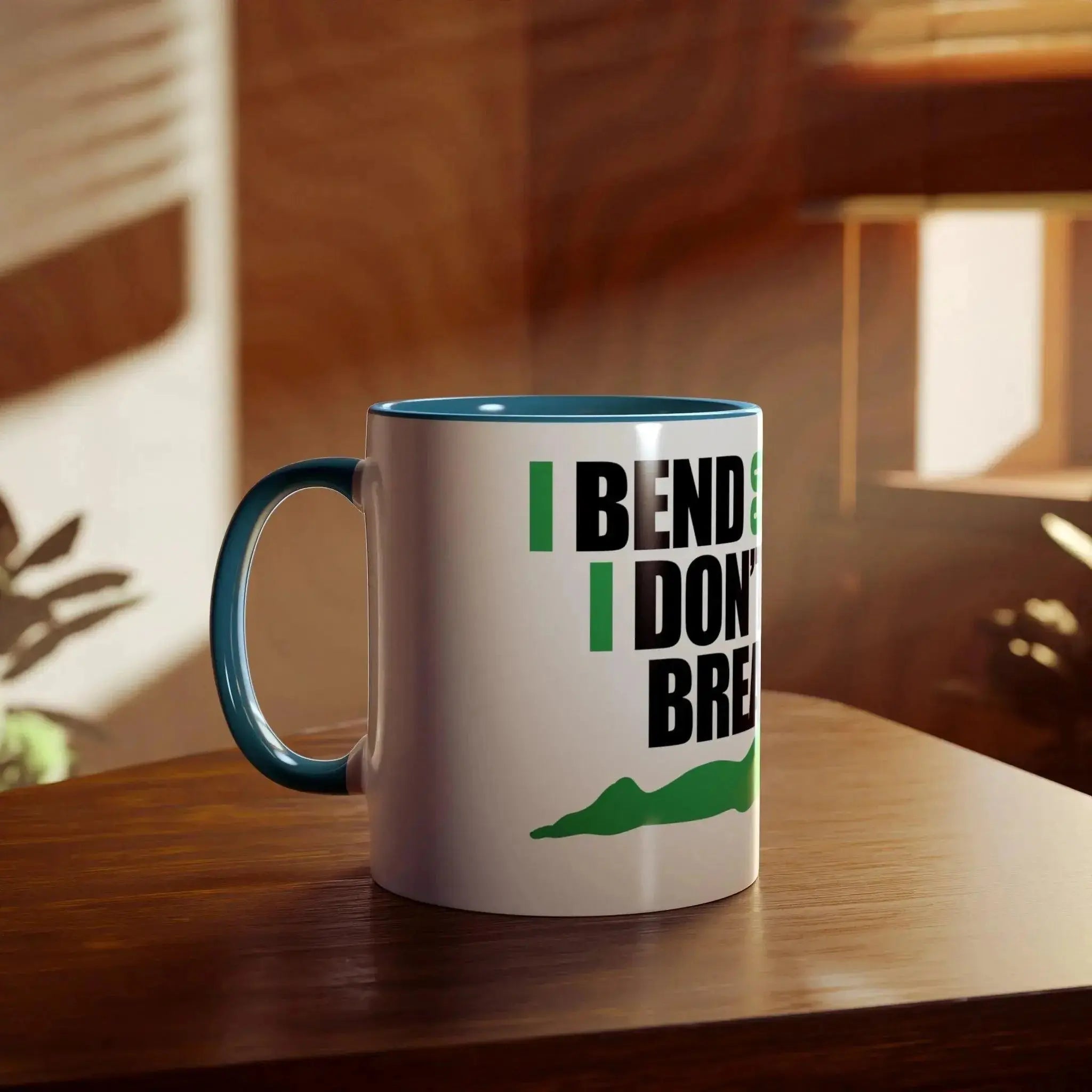 Two-Tone Coffee Mugs, 11oz - I don't break.