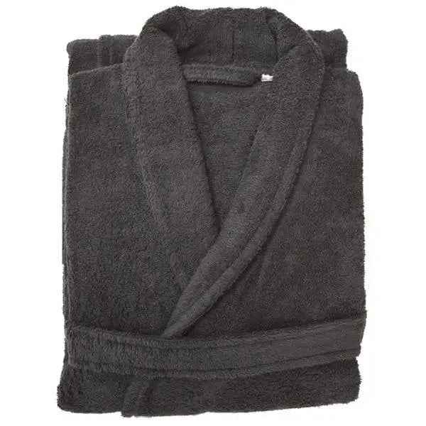 Unisex Shawl Bathrobe S/M Charcoal 2 Pack