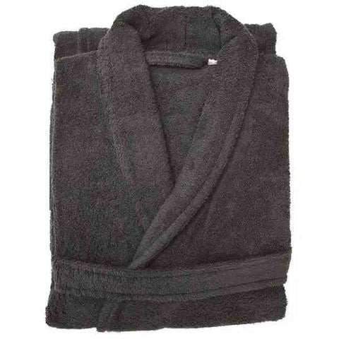 Unisex Shawl Bathrobe S/M Charcoal 2 Pack