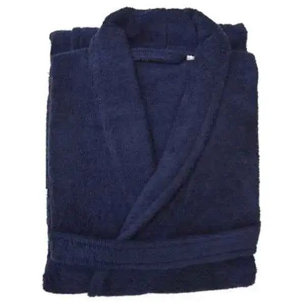 Unisex Shawl Collar Bathrobe L/XL Navy