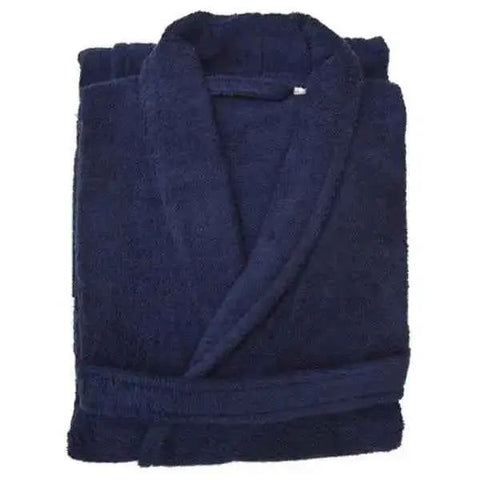 Unisex Shawl Collar Bathrobe L/XL Navy