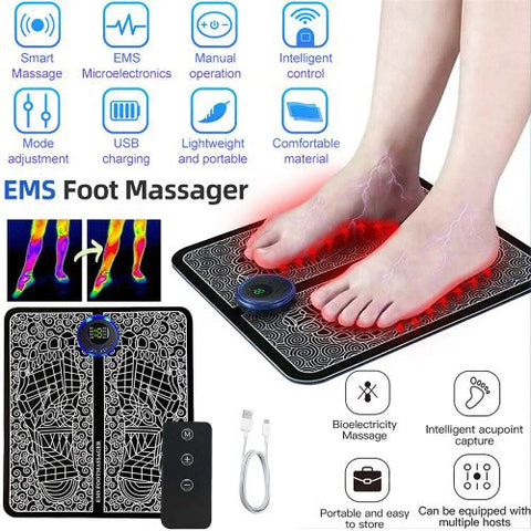 Electric Foot Massager Pad Blood Circulation Muscle Stimulator Mat 19 Levels and 8 Modes-Massage Mat (US Logistics For USPS/DHL/Fedex/UPS. No designated logistics accepted，TK/TMEU only For self-pickup）