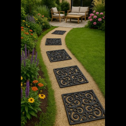 Square Shape Rubber Step Stones  Set of 2
