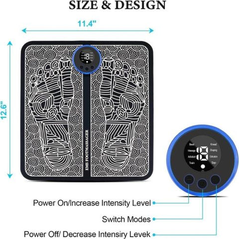 Electric Foot Massager Pad Blood Circulation Muscle Stimulator Mat 19 Levels and 8 Modes-Massage Mat (US Logistics For USPS/DHL/Fedex/UPS. No designated logistics accepted，TK/TMEU only For self-pickup）