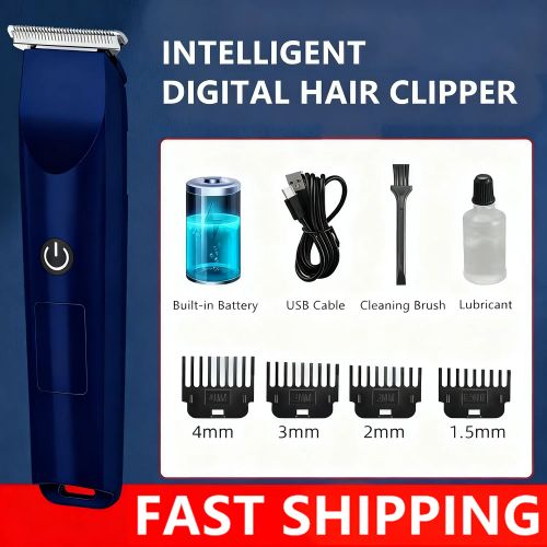 Men Pro Electric Hair Clippers Beard Trimmer Cutting Barber Shaving Machine Blue (US Logistics For USPS/DHL/Fedex/UPS. No designated logistics accepted，TK/TMEU only For self-pickup）