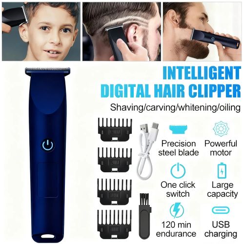 Men Pro Electric Hair Clippers Beard Trimmer Cutting Barber Shaving Machine Blue (US Logistics For USPS/DHL/Fedex/UPS. No designated logistics accepted，TK/TMEU only For self-pickup）