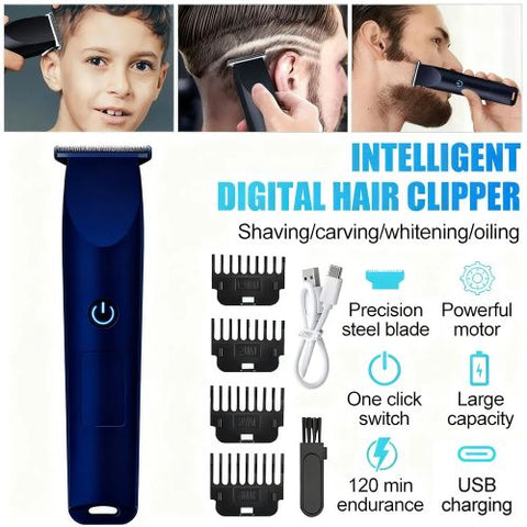 Men Pro Electric Hair Clippers Beard Trimmer Cutting Barber Shaving Machine Blue (US Logistics For USPS/DHL/Fedex/UPS. No designated logistics accepted，TK/TMEU only For self-pickup）