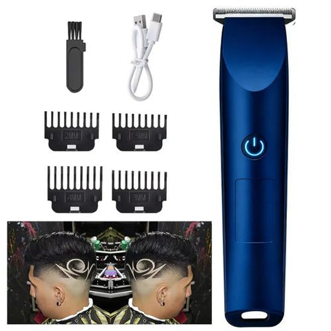 Men Pro Electric Hair Clippers Beard Trimmer Cutting Barber Shaving Machine Blue (US Logistics For USPS/DHL/Fedex/UPS. No designated logistics accepted，TK/TMEU only For self-pickup）