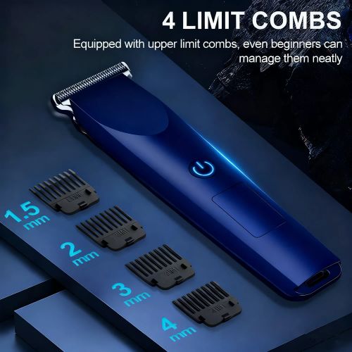 Men Pro Electric Hair Clippers Beard Trimmer Cutting Barber Shaving Machine Blue (US Logistics For USPS/DHL/Fedex/UPS. No designated logistics accepted，TK/TMEU only For self-pickup）