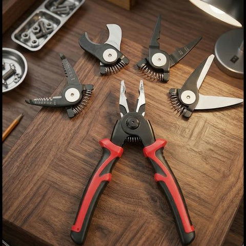 Versatile Plier with 5 Interchangeable Heads