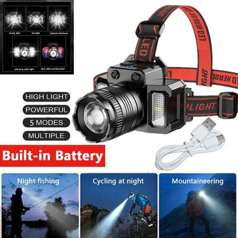 5-Modes LED Headlamp Motion Sensor Headlamp USB Rechargeable Canping Hiking Headlight(US Logistics For USPS/DHL/Fedex/UPS. No designated logistics accepted，TK/TMEU only For self-pickup）