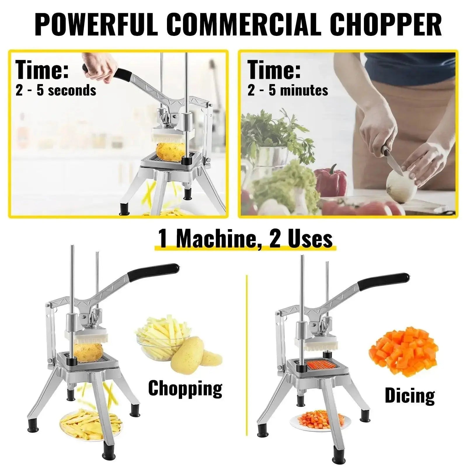 VEVOR Commercial Vegetable Chopper with 4 Blades