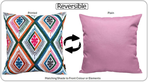 OLIVIA ROCCO Vibrant Meze Outdoor Waterproof Cushion Covers 43x43 cm Polyester for Garden Bench Patio and Indoor Cushions