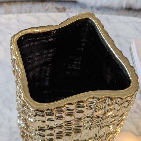Vieste Gold Abstract Vases - Set of 3