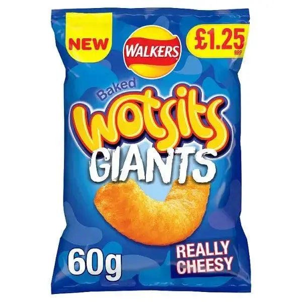 Walkers Wotsits Giants Really Cheesy Snacks Crisps PMP 60g (Case of 15)