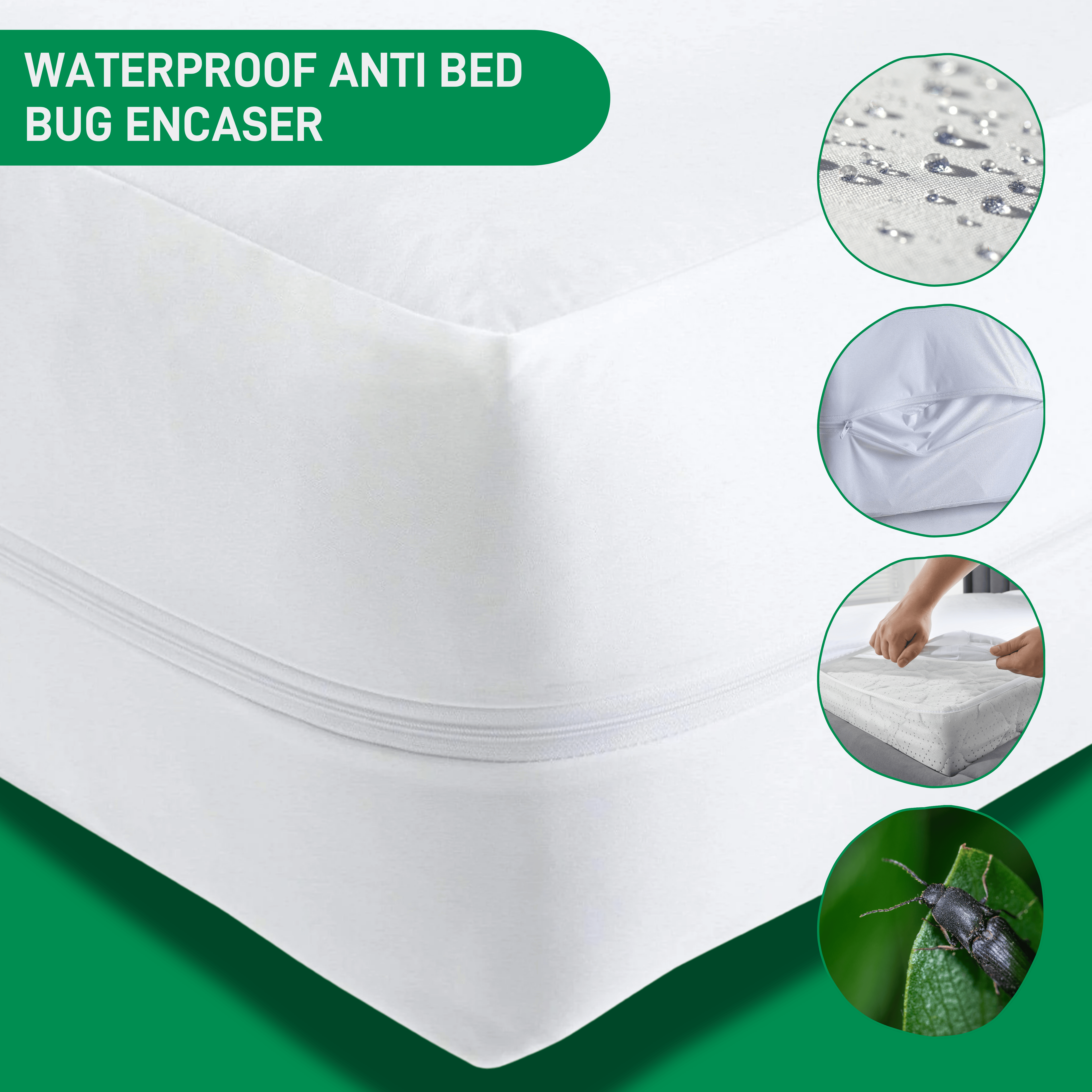 OLIVIA ROCCO Waterproof Anti Bed Bug Mattress EncasER, Extra Deep, Zippered, Hypoallergenic Dust Mite Barrier, Allergen Barrier Knit Jersey Lining